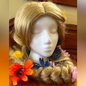 Rapunzel Cosplay Wig w/ Removable Flower Clips